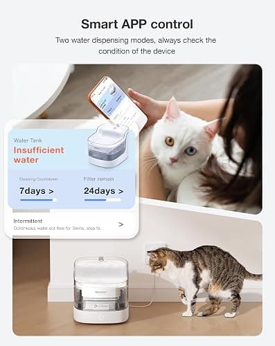 Cat Water Fountain 8-Layer cat Fountain Filter Ultra-Quiet Automatic Pet Water Dispenser for Cats and Dogs 2.4G WiFi(PF1L) thumbnail 7