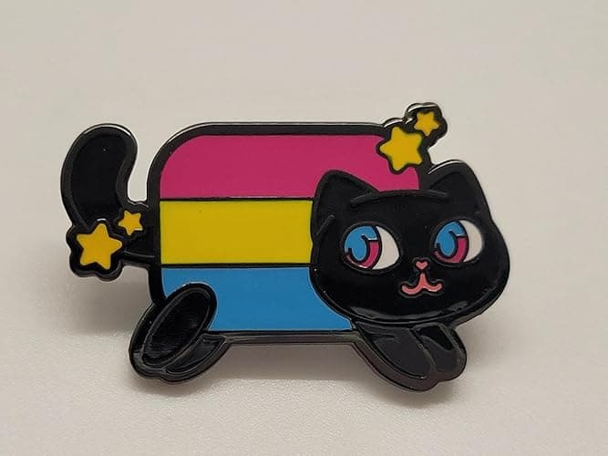 Nyan Cat Pride Enamel Pin The Meme Kitty in Rainbow Trans Pansexual Bisexual Lesbian Asexual Nonbinary Aromantic Pride Flag Colors lgbtq+ - Pansexual thumbnail 2