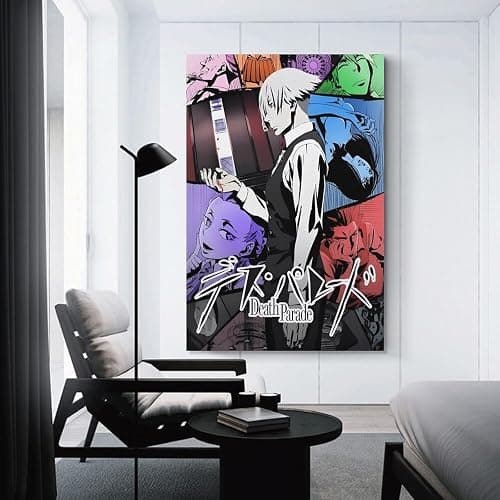SGFHKL Death Parade Animation Canvas Posters Wall Art Bedroom Office Room Decor Gift 12x18inch(30x45cm) thumbnail 3