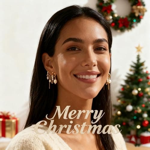 Moodear Gold Earrings for Women No Tarnish - Trendy 14K Gold Plated Pearl Hoop Studs Chain Earrings Stacks for Women Wedding Jewelry Gift thumbnail 3