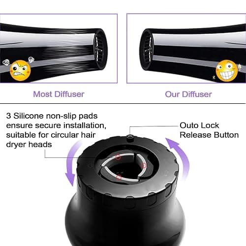 UUCOLOR Universal Hair Diffuser Suitable for 1.4 in to 2.6 in Adjustable Hair Dryer Diffuser Nozzle for Curly or Wavy Hair Styling thumbnail 3