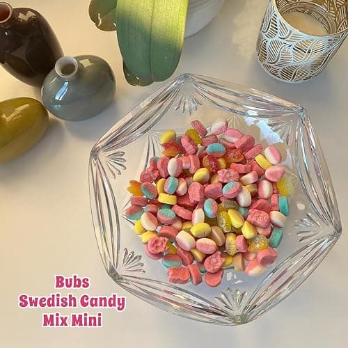 Bubs Swedish Candy Mix Mini – 1 lb Vegan & Gelatin Free Sweet & Sour Gummies | Assorted Skulls & Ovals | Banana/Toffee, Raspberry/Blueberry, Strawberry/Vanilla | Fresh Foam Candy From Sweden thumbnail 4