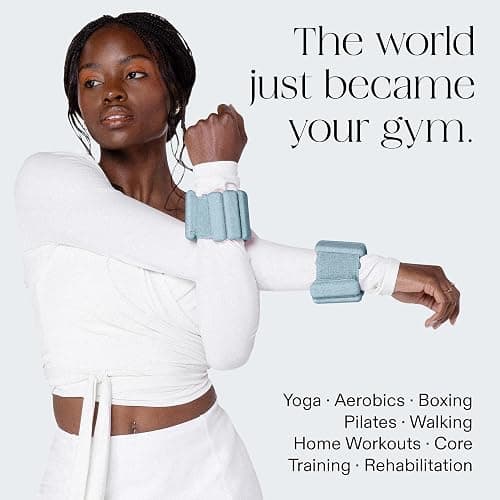 Bala Bangles Wrist & Ankle Weights - Adjustable Weighted Bands for Women & Men - Soft Silicone Arm & Leg Weights for Pilates, Yoga, Walking, Barre, Home Workout & Strength Training Exercise thumbnail 3