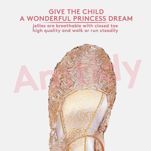 Amtidy Flats Mary Jane Dance Party Cosplay Shoes, Snow Queen Princess Birthday Sandals for Little Girls, Toddler thumbnail 2