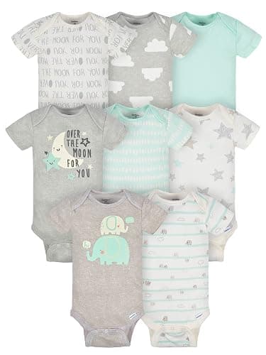 Gerber Unisex-Baby 8-pack Short Sleeve Onesies Bodysuits - Image 1
