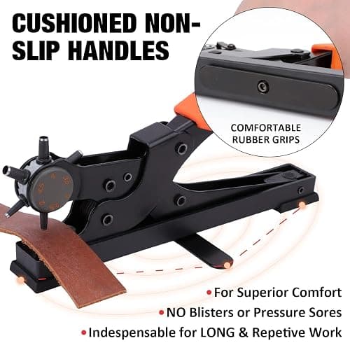 KingTool Desktop Leather Hole Punch Set, Super Heavy Duty Rotary Puncher, Multi Hole Sizes Maker Tool, Make Hole Punch Easier thumbnail 5