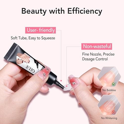 Curvlife Newly Upgraded Quick Drying 10g Semi Solid Nail Glue with 10ml Remover for Press On Nails Tips No Need for UV Lamp Long Lasting Fake Acrylic Nails Kit Glue Gel thumbnail 3
