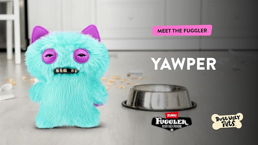 Fuggler Butt Ugly Pets 9-inch Series 1 by ZURU, Funny Ugly Monster Plush Toy (Yawper Cat, Mr Buttons Rabbit) thumbnail 7