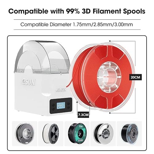 eSUN eBOX Lite Upgraded Dryer Box of 3D Printer Filament, Dehydrator of Filament Storage Box, Keep Filament Dry During 3D Printing, Spool Holder, Compatible with 1.75mm, 2.85mm, 3.00mm Filament thumbnail 6