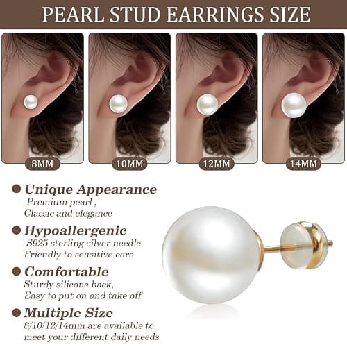 Pearl Stud Earrings thumbnail 3