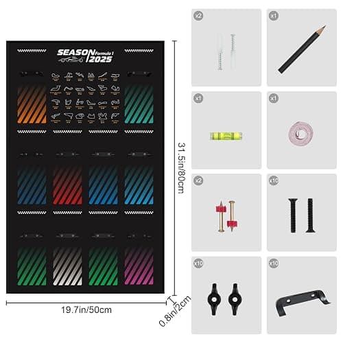 NAOCARD Display Wallboard for Lego Speed Champions Ultimate Formula 1 Collector's Pack, Wall Mount for Lego Collectible F1 Model Car Kit (Car Not Included) thumbnail 3