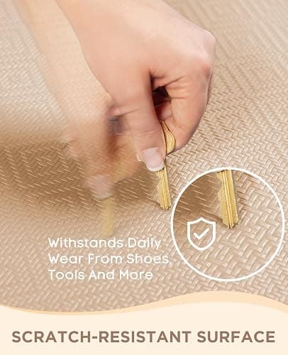 Ophanie Kitchen Mats for Floor, 3/4 inch Thick, 20x32 Anti Fatigue Christmas Cushioned Mat, Kitchen Rug, Waterproof, Comfort Ergonomic Standing Mat for Office, Home, Sink, Beige Non-Slip Ridged Bottom thumbnail 6