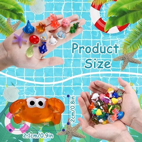 DIYDEC 36pcs Mini Ocean Resin Animals Tiny Sea Animals Figurines Marine Miniature Plastic Animals Aquarium Ornaments Decorations for DIY Fish Tank Potted Micro Fairy Garden Dollhouse thumbnail 2