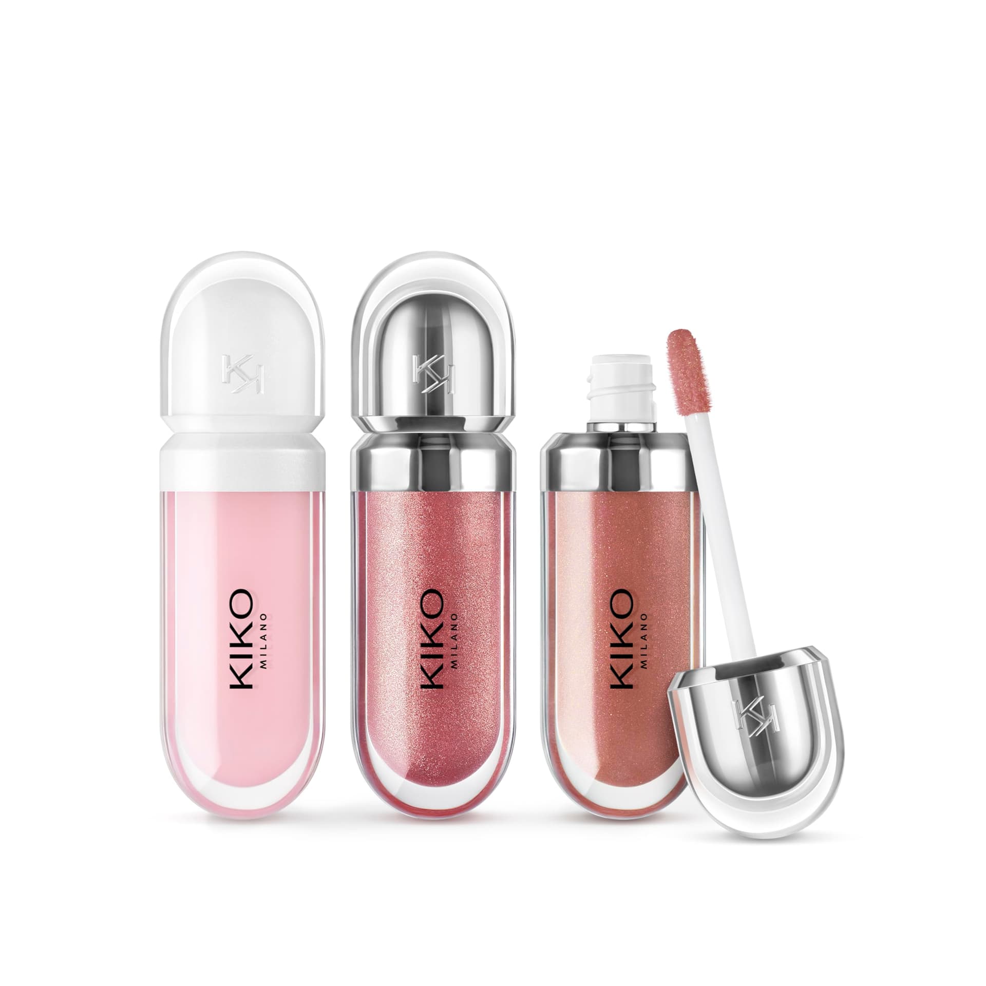 KIKO Milano Glossy Lip Set, Makeup Set: 2 Moisturizing Lip Glosses And 1 Perfecting Lip Cream thumbnail 3