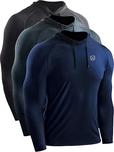 NELEUS Men's Dry Fit Athletic Shirt Workout Running Long Sleeve Shirts with Hoods - Image 1