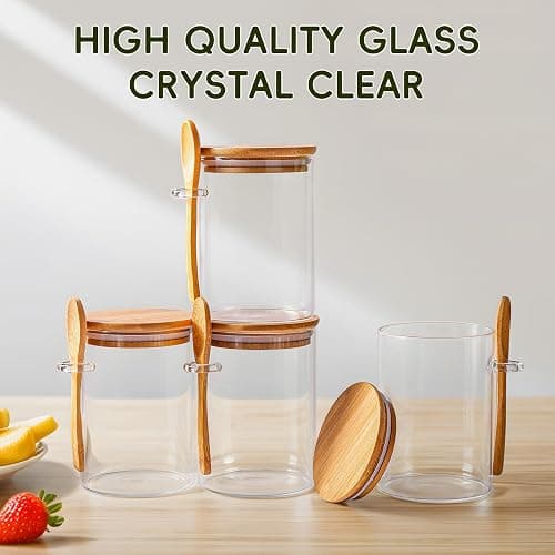 MHDCLY Overnight Oats Containers with Lids,16oz Overnight Oats Jars 4 Pack, Oatmeal Cups,Meal Prep Containers,Glass Meal Prep Containers with Lids,China Pudding Jars thumbnail 6