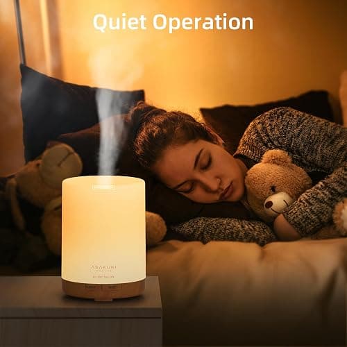 ASAKUKI 300ml Essential Oil Diffuser, Aromatherapy Ultrasonic Cool Mist Essential Oil Diffuser with 7 Color Lights, Auto Shut-Off for Home Bedroom Office thumbnail 2