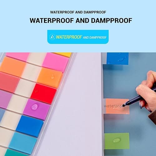 Golcellia Writable Sticky Tabs, 900 Pcs Transparent Sticky Page Marker Tabs for Document Organization, Teacher Supplies, Study Aids, Office Supplies, Colorful Tabs thumbnail 5