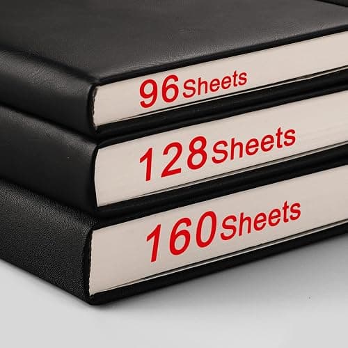 AHGXG Thick Journal Lined Notebook - 320 Numbered Pages A5 College Ruled Notebook for Writing, 100gsm Lined Paper, Leather Hardcover, for Women Men Work Office School, 5.75'' X 8.38''-Dark Blue thumbnail 4