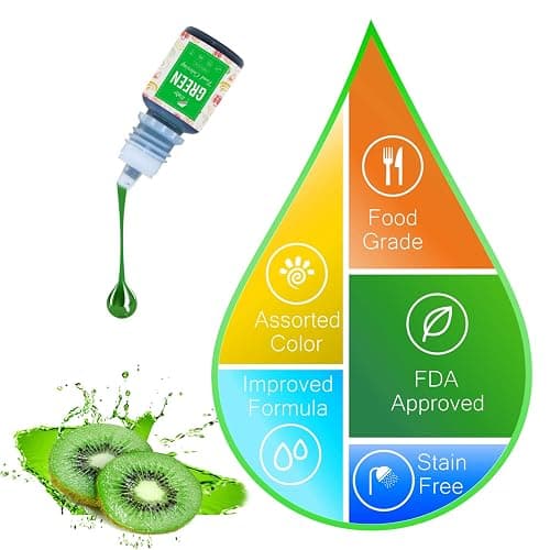 Food Colouring - 12 Colours Variety Liquid Cake Icing Food Colouring Kit for Baking, Fondant, Decorating and Cooking - Vibrant Food Colour Dye for Airbrush, DIY Slime Making and Crafts - 6ml Each thumbnail 6