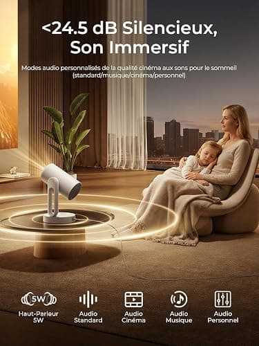 Projecteur Video 4K Supporté,Google TV, Auto Focus/Keystone WiFi Bluetooth FHD 1080P, Video Projecteur avec Rotatif 140°, Veilleuse Tactile ETOE Starfish Plus 300 ANSI Retroprojecteur ​Home Cinéma thumbnail 7