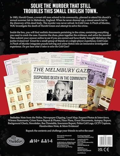 ThinkFun Cold Case: A Pinch of Murder – A Murder Mystery Game in a Box for Ages 14 and Up thumbnail 7