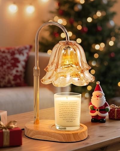 Lanhado Flower Candle Warmer Lamp with Timer - Dimmable Electric Candle Warming Lamps, Adjustable Wax Melter Wamers Light for Jar Candles, Birthday Gifts for Women, Christmas New Home Decor, Gold - Image 1