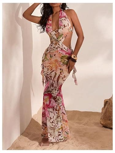 Pink floral dress thumbnail 4