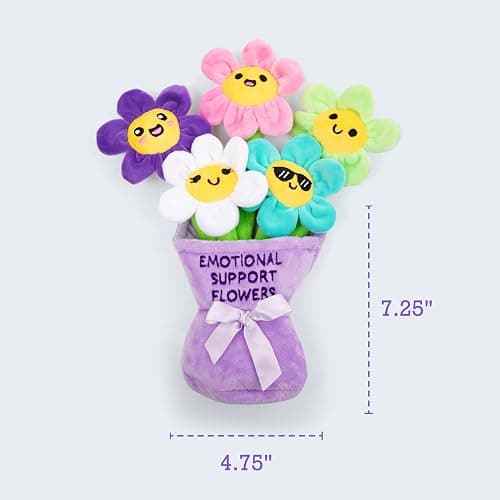 WHAT DO YOU MEME? Emotional Support Flowers by Relatable, Cuddly Plush Toys and Stuffed Animals, Includes 5 Plushies with Basket, Thoughtful or Cute Stocking Stuffer thumbnail 2