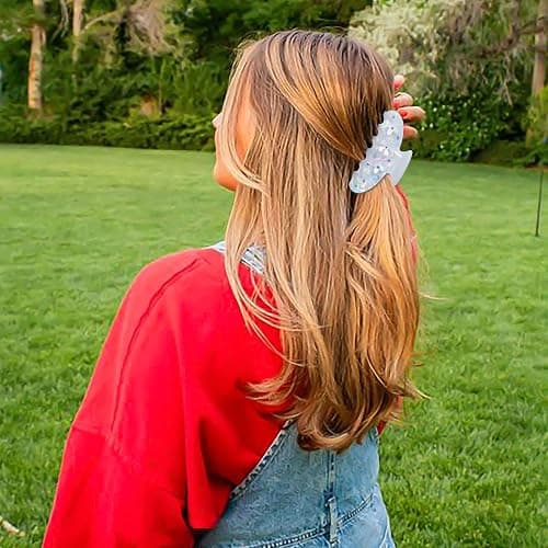 HAIMEIKANG 2Pcs Acrylic Flower Hair Claw Clips - Large for Women, Strong Hold Cute Non-slip Stylish Accessories for Thick Thin Hair thumbnail 5