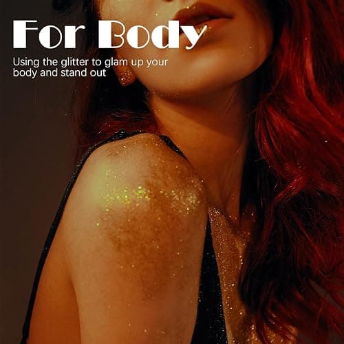 LATIBELL Gold Body & Hair Glitter Spray with Refill Jar for Rave Makeup | Cosmetic Shimmer, For Hair, Body, Face, Clothes & Nails, Ideal for Festival, Party and Craft Design thumbnail 3