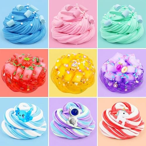LIXIANSHI 9 Pack Slime Kit - 6 Butter & 3 Jelly Cube Crunchy Sli with Astronaut Add-ins, Soft & Non Stick, Party Favors for Girls & Boys, Birthday Favors, Stress Relief, Fidget Toys for Girls and Boys thumbnail 3