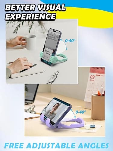 Stocking Stuffers for Teens Girls Boys Adults Cell Phone Stand: UPGRADE Adjustable Thumbs Up Lazy Phone Holder for Desk Cool Gadgets Fun Birthday Gift Ideas for Kids Teenager Women Gifts for Christmas thumbnail 4