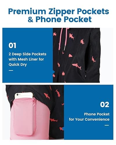 maamgic 2 in 1 Mens Swim Trunks 7 Inch Swim Shorts Swim Suits Board Shorts thumbnail 2