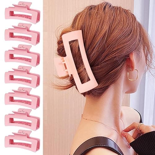18 Pack Hair Claw Clips,Hair Clips For Women,Large Hair Claw Clips For Thick Hair,Nonslip Matte Hair Clips Hair Accessories Women Girl Birthday Christmas Gift (18 Pack Pink) thumbnail 5