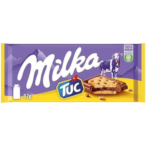 Milka TUC – Alpenmilch-Schokolade mit knusprigen Mini-Crackern – 87g - Image 1