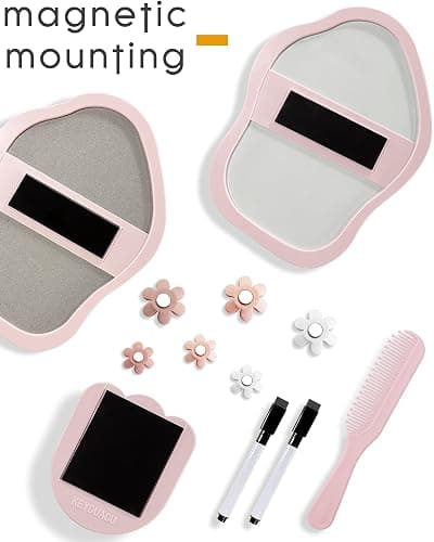 KEYDUACU 12 pcs Girls Pink Locker Accessories, Locker Decorations Including Mirrors, whiteboards, Magnets and organizing Supplies. Ideal for Back-to-School Essentials and The Office (12 pcs-Pink) thumbnail 5