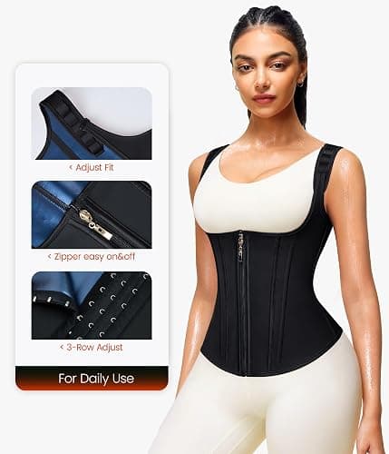 Junlan Waist Trainer for Women - Sauna Suit Sweat Vest for Working Out thumbnail 2