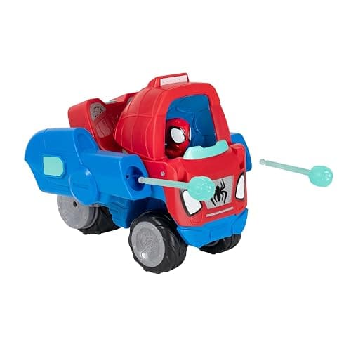 MARVEL Spidey and His Amazing Friends Spidey Transforming Web-Wave Cruiser - 9-Inch 2-In-1 Vehicle with Free Wheels and Web Dart Launchers thumbnail 4