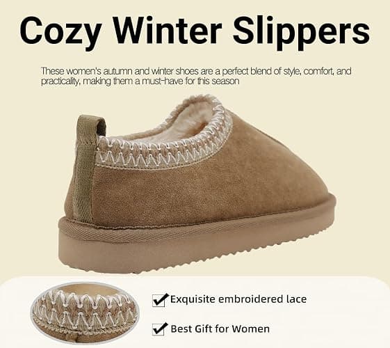 SMajong Women's Fuzzy Slippers Cozy Memory Foam House Shoes Winter Warm Loafer Slippers Indoor thumbnail 6