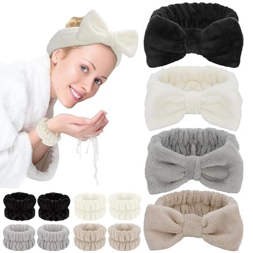 SuPoo 12pcs Microfiber Hair Band and Wrist Band Set, Grey, for Washing Face, Makeup, Spa, Sports, Yoga, Shower, Absorbent, Skin Care, Headband, Wrist Towels for Women thumbnail 9