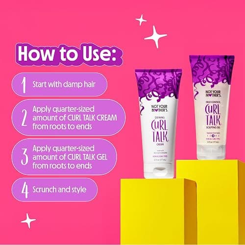 Not Your Mother's Curl Talk Frizz Control Sculpting Gel & Defining Cream (2-Pack) - 6 fl oz Each - Tames Hair Frizz & Maximizes Definition - For All Curly Hair Types thumbnail 8