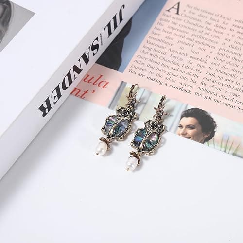 Vintage Beetle Bug Scarab Drop Dangle Earrings for Women,Unique Weird Victorian Jewelry Accessories thumbnail 3