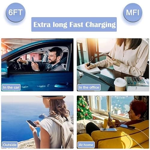 2 Pack 6 Ft iPhone Fast Charger thumbnail 7