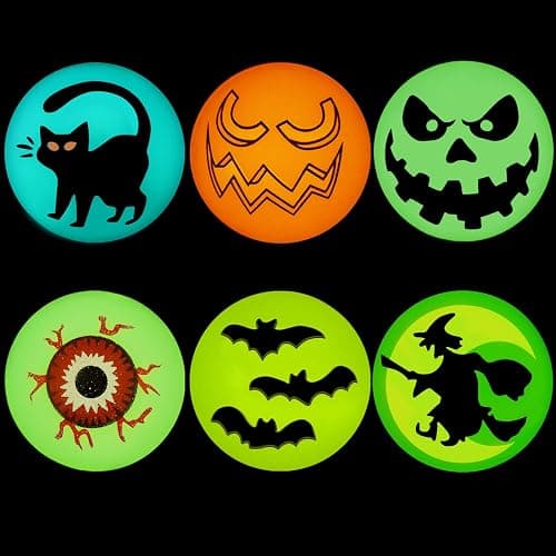 72 PCS Halloween Glow in The Dark Bouncing Balls, Party Favors Supplies | Halloween Theme Glowing Bouncy Balls, for Halloween Party Supplies, Party Favors, Trick or Treating Goodies thumbnail 3