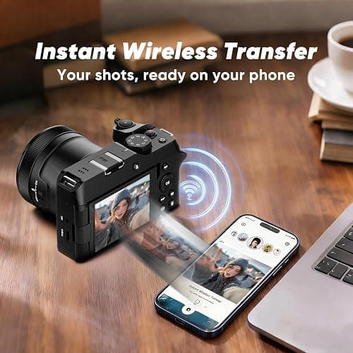 ORDRO 5K Digital Cameras for Photography -Auto Focus 80MP Video Cameras for YouTube, 18X Zoom Travel Camera with 180° Flip Screen, 2 Batteries, Lens Hood & 32GB Card thumbnail 8