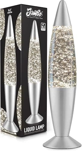 Jambo 16-Inch Silver Star Glitter Lamp I Beautiful Liquid Lamp I Entertaining for Adults and Kids I Perfect Holiday Gift thumbnail 2