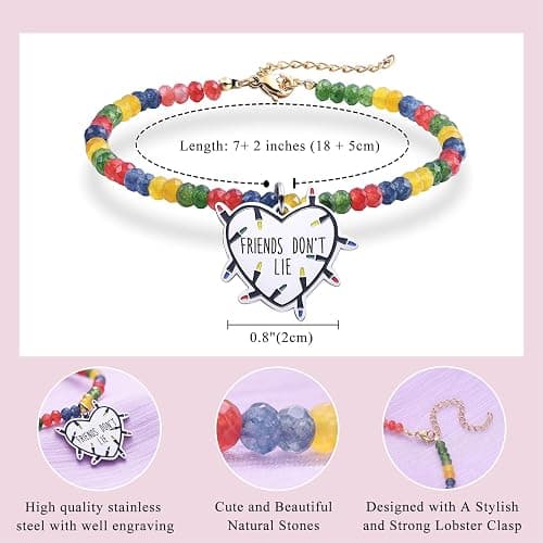 Friends Don't Lie Merchandise Friendship Natural Stone Bracelet Gifts Halloween Collection Gift thumbnail 2