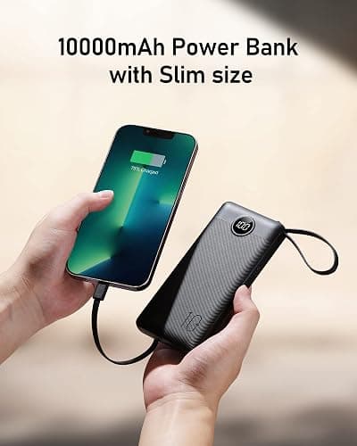VEEKTOMX Portable Charger Built-in Cables,10000mAh Power Bank for iPhone,Fast Charge USB C Battery Pack Travel Essentials Powerbank Compatible with iPhone 17/16/15/14, Samsung S25/24, Android, etc thumbnail 7