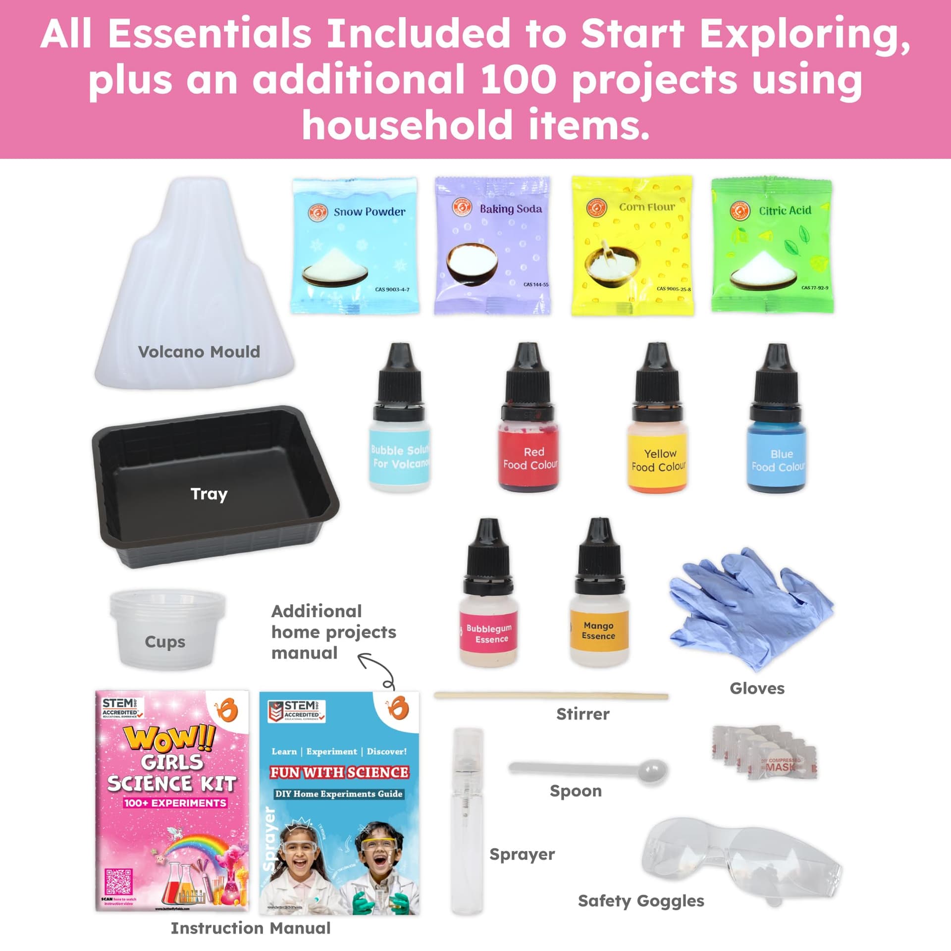 Butterfly EduFields 100+ Science Kit | Gift For Girls Age 6-7 | Birthday Gift for 5 6 7 8 year old girl | Girls Science Experiment Kit | toys for 6 year old | Fun STEM Learning and Educational Toys thumbnail 5